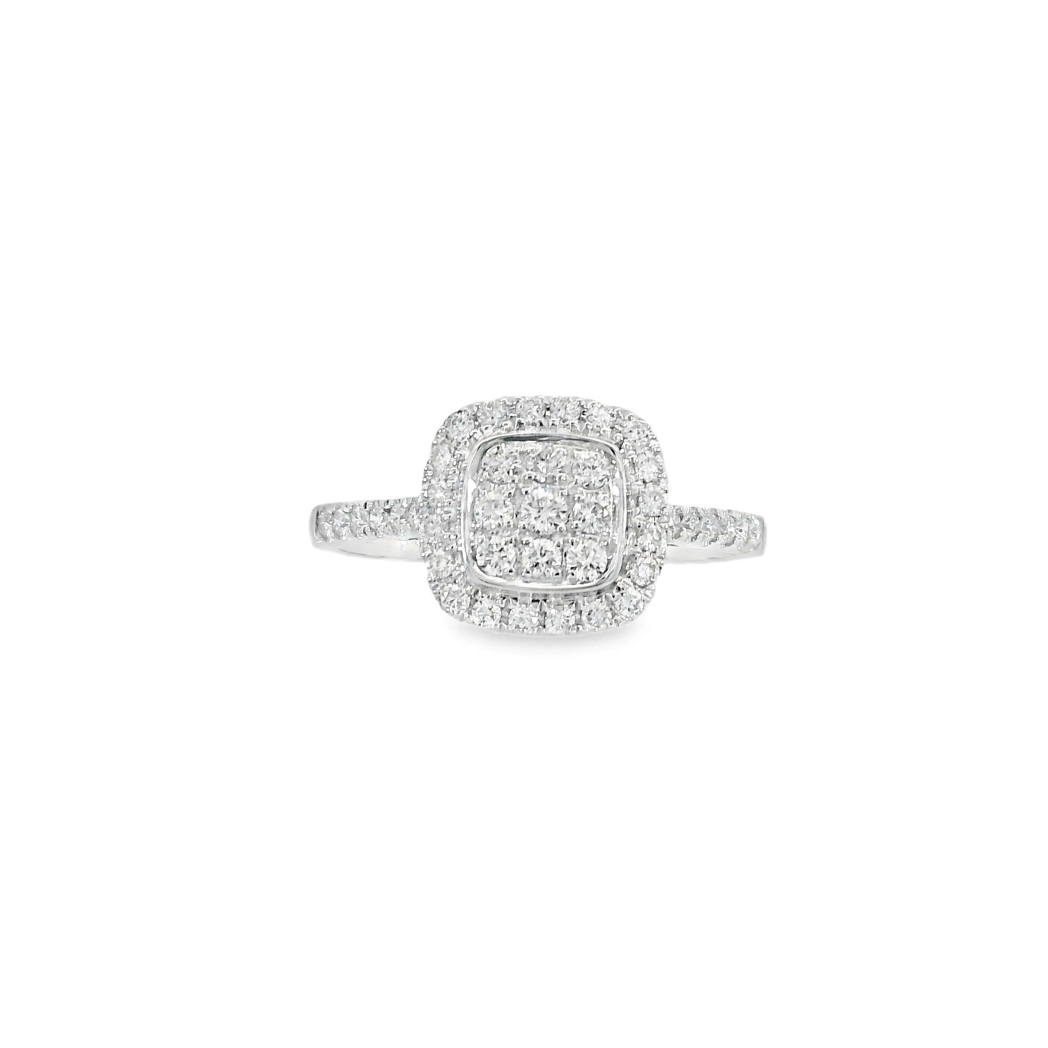 Square Halo Diamond Ring