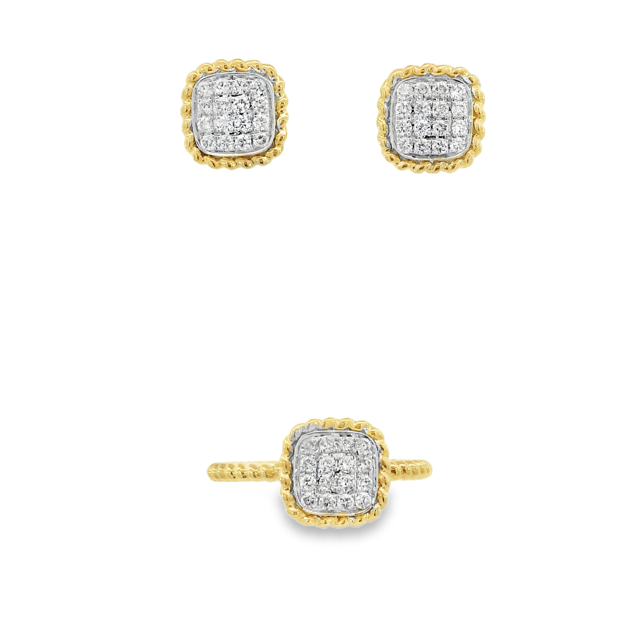 Square Knot Diamond Jewelry Set