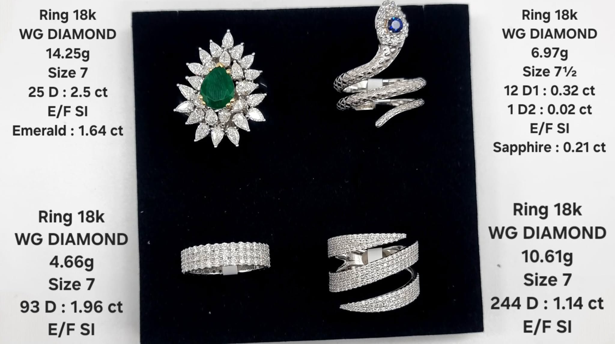 18k White Gold Cocktail Rings