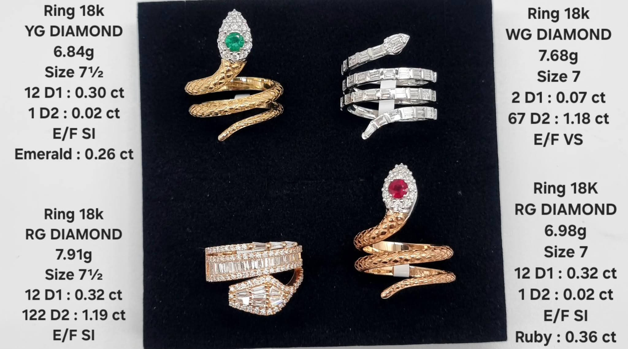 Diamond Rings with Snake designs