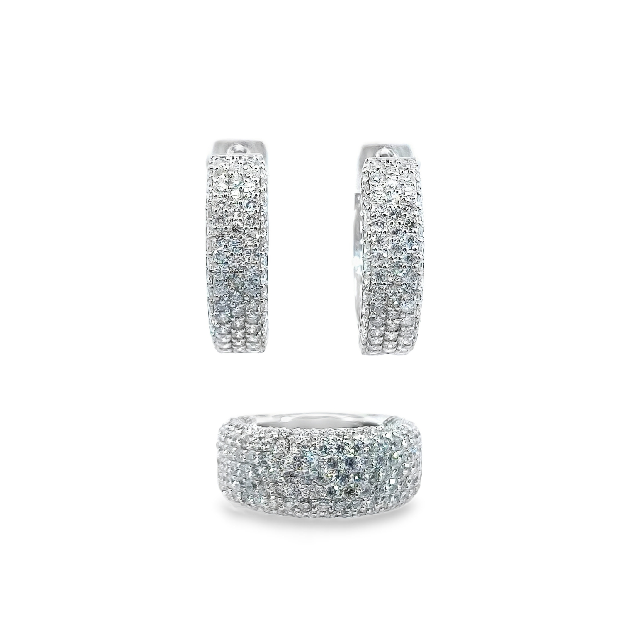 Multi-Layered Pave Diamond Jewelry Set