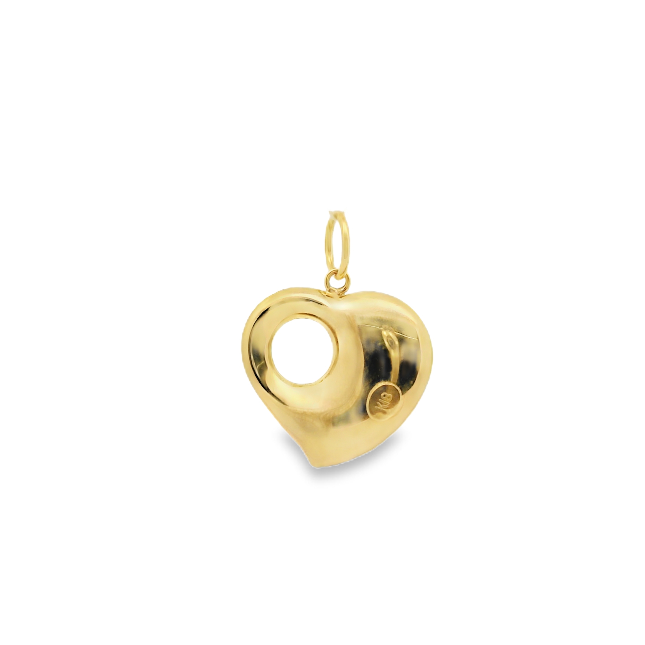 Contemporary Yellow Gold Open-Heart Pendant