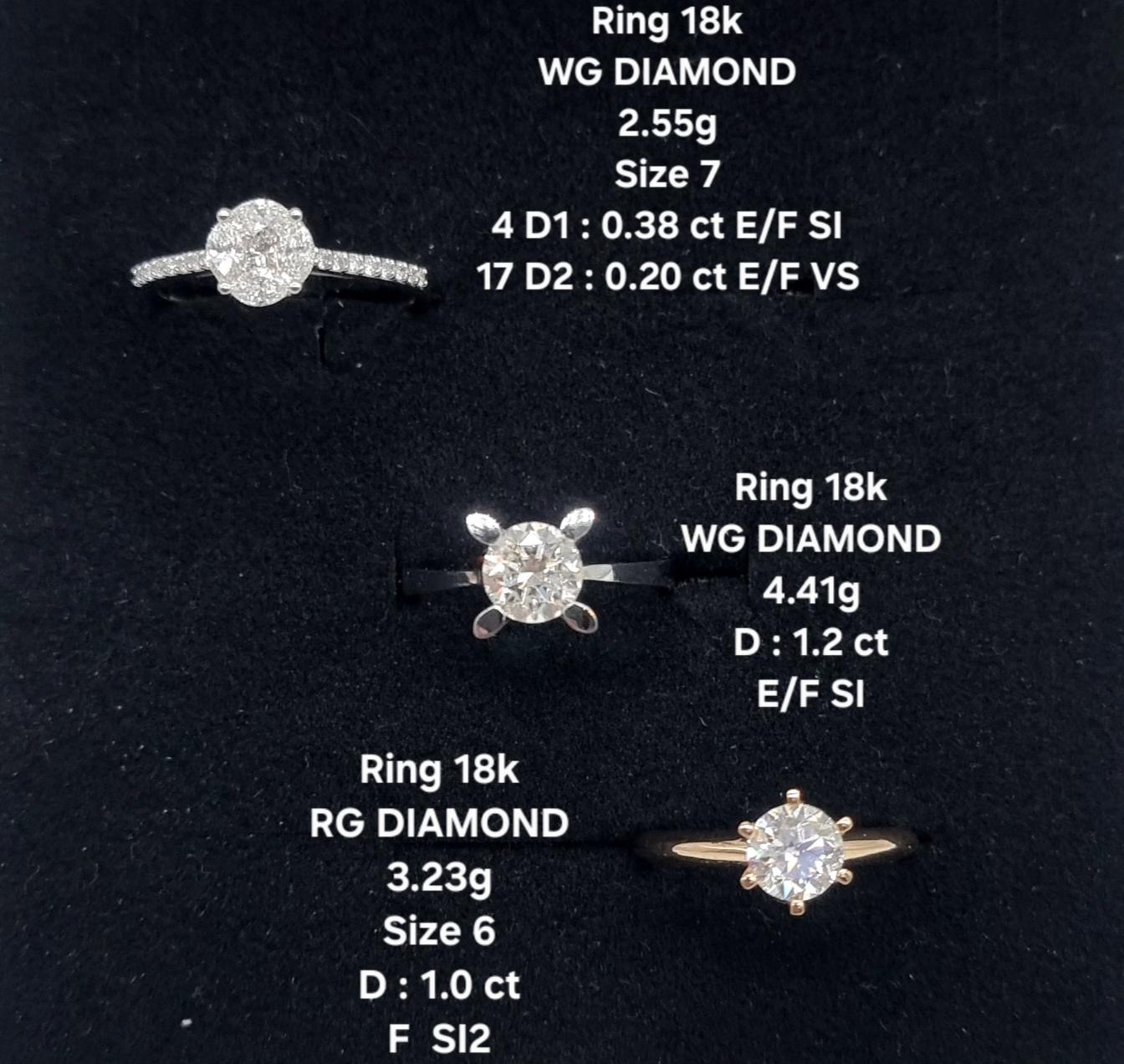 White Gold Multistone Rings with Round Brilliant Diamonds