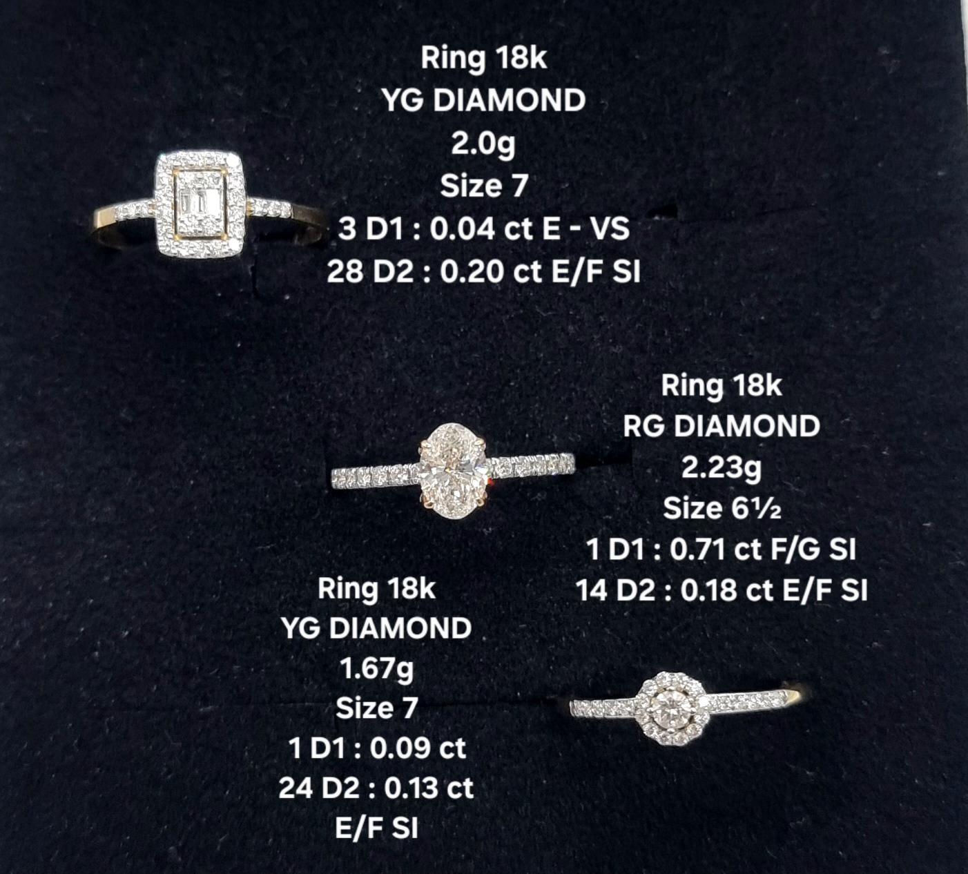 Yellow Gold Multistone Diamond Ring with Round Cut