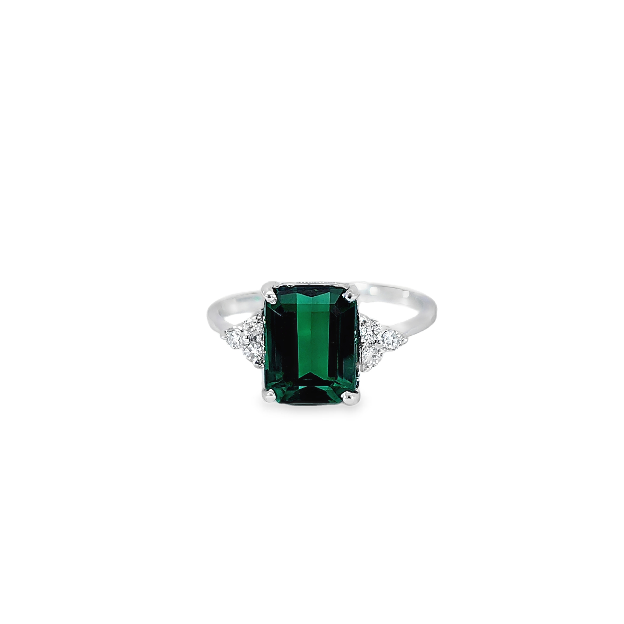 Emerald Diamond Engagement Ring