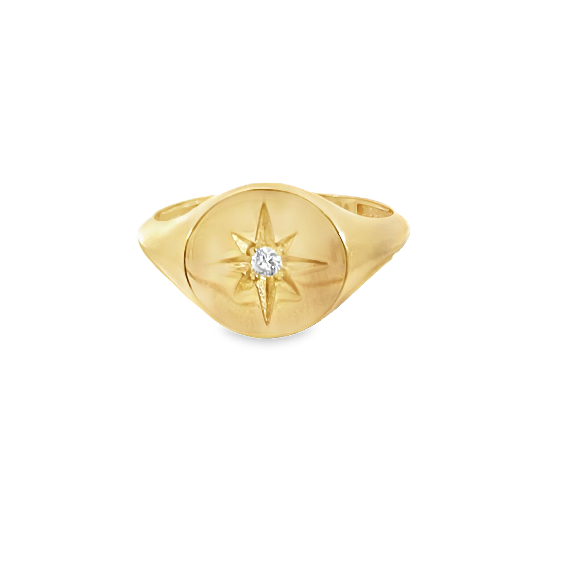 Flat top Ring-8 point Star Engraving with Russian Stone