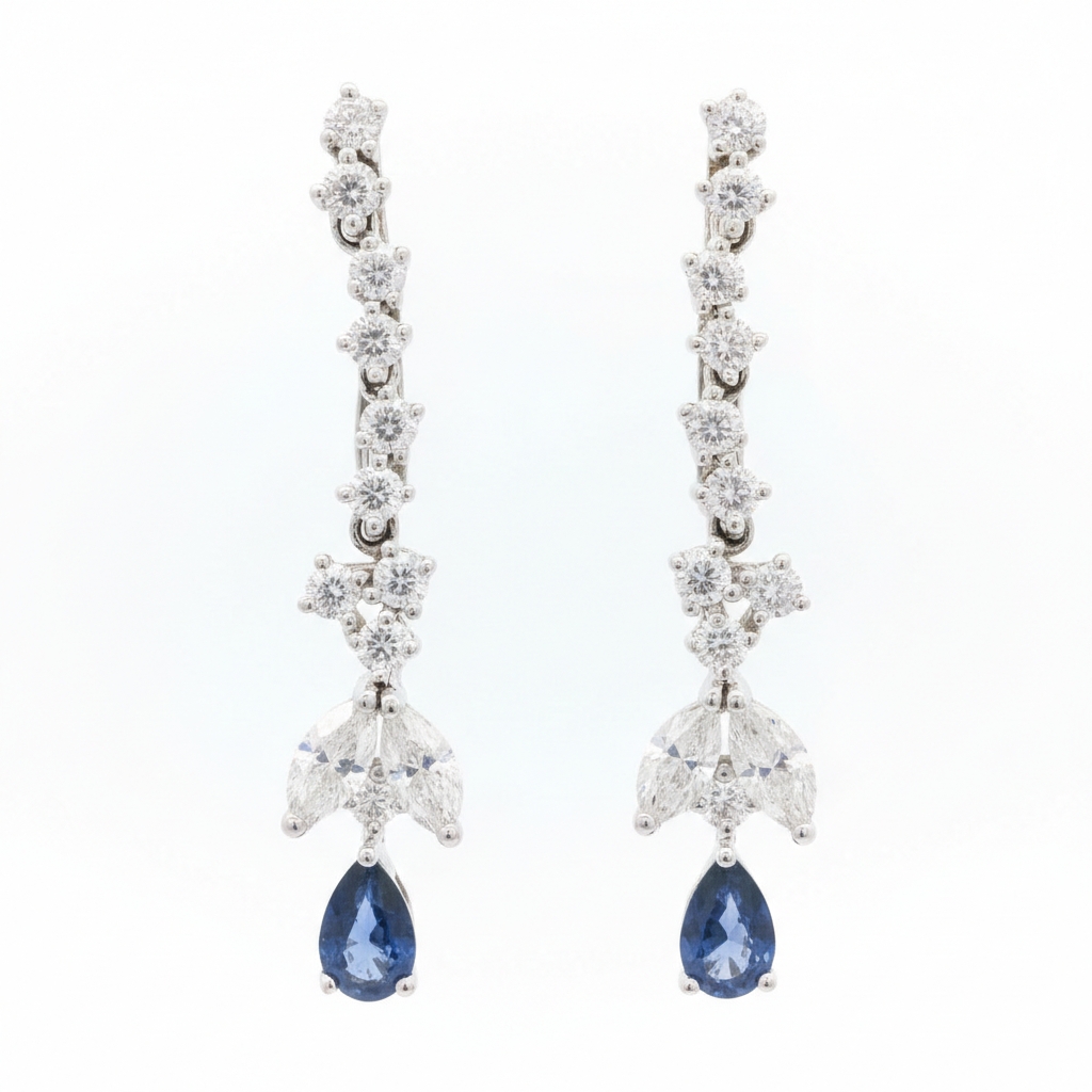 Elise Diamond Dangling Earrings