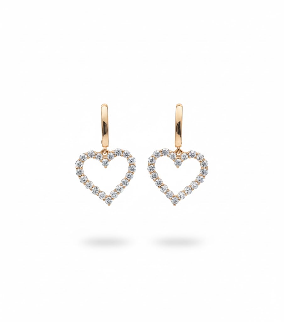 Drop heart Hoop with Stone