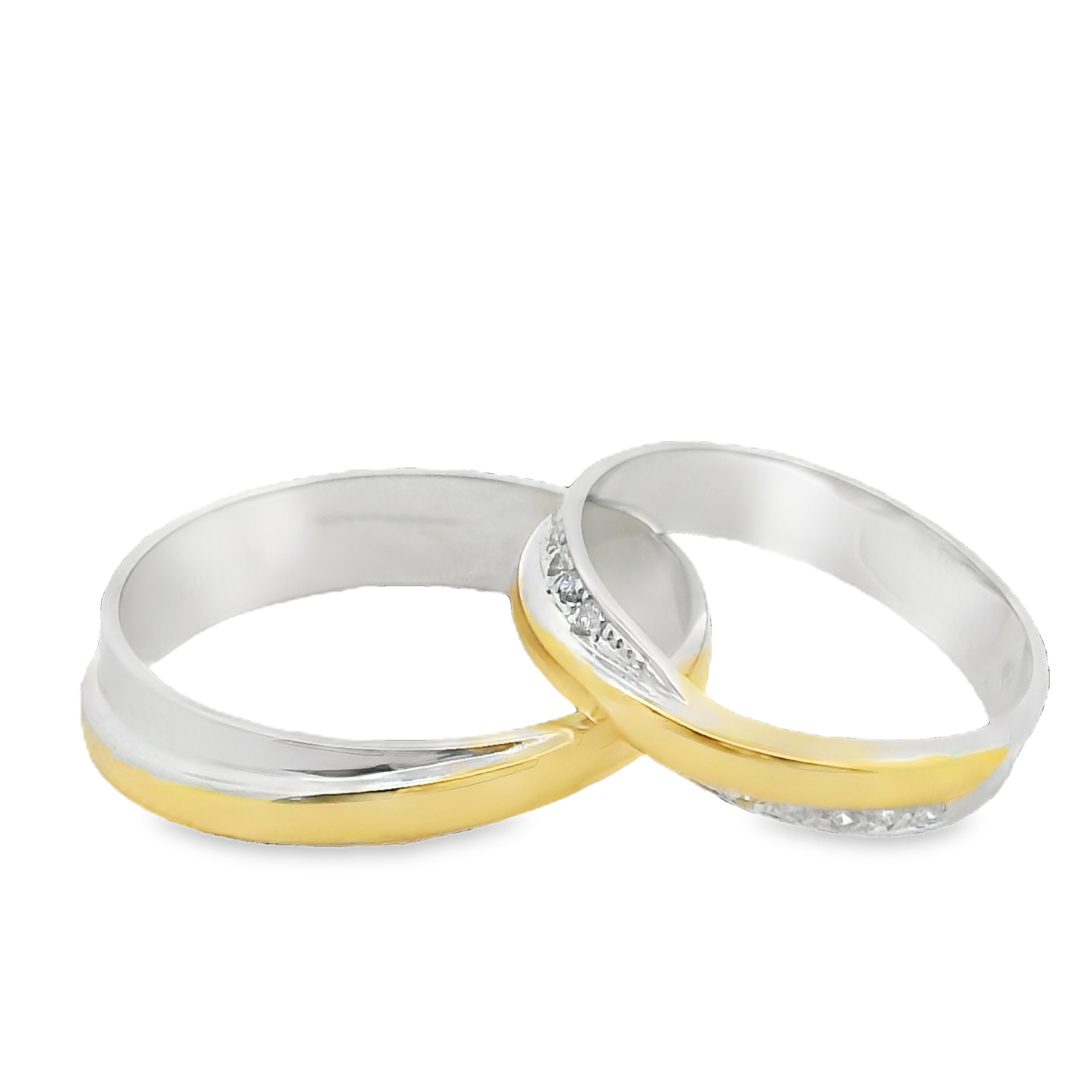 Christine Two tone Wedding Ring Set