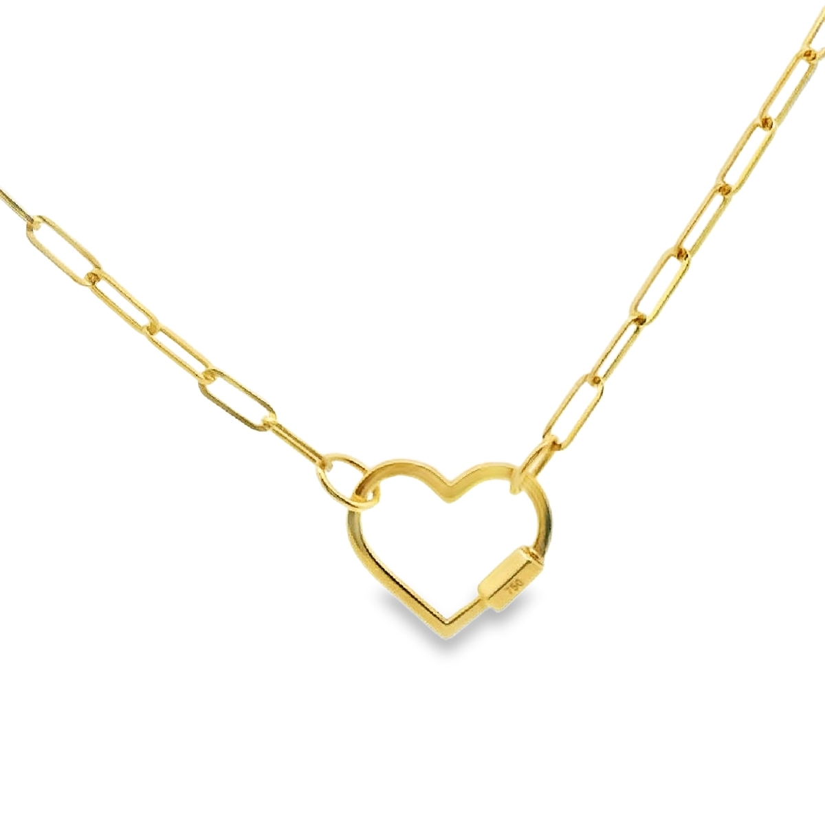 Paperclip Centered Heart Pendant