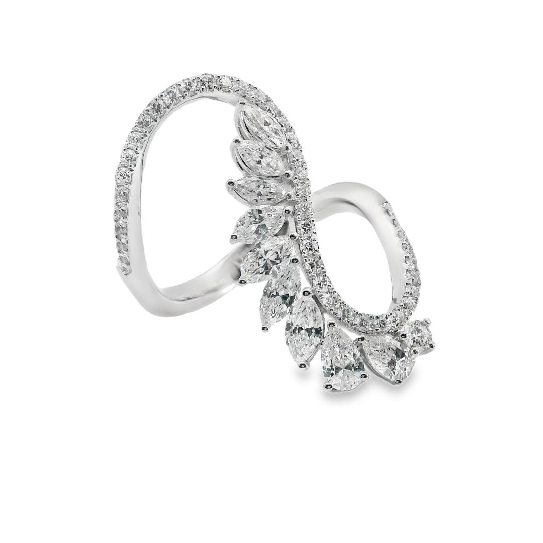 Swirl Marquise & Round Diamond Ring