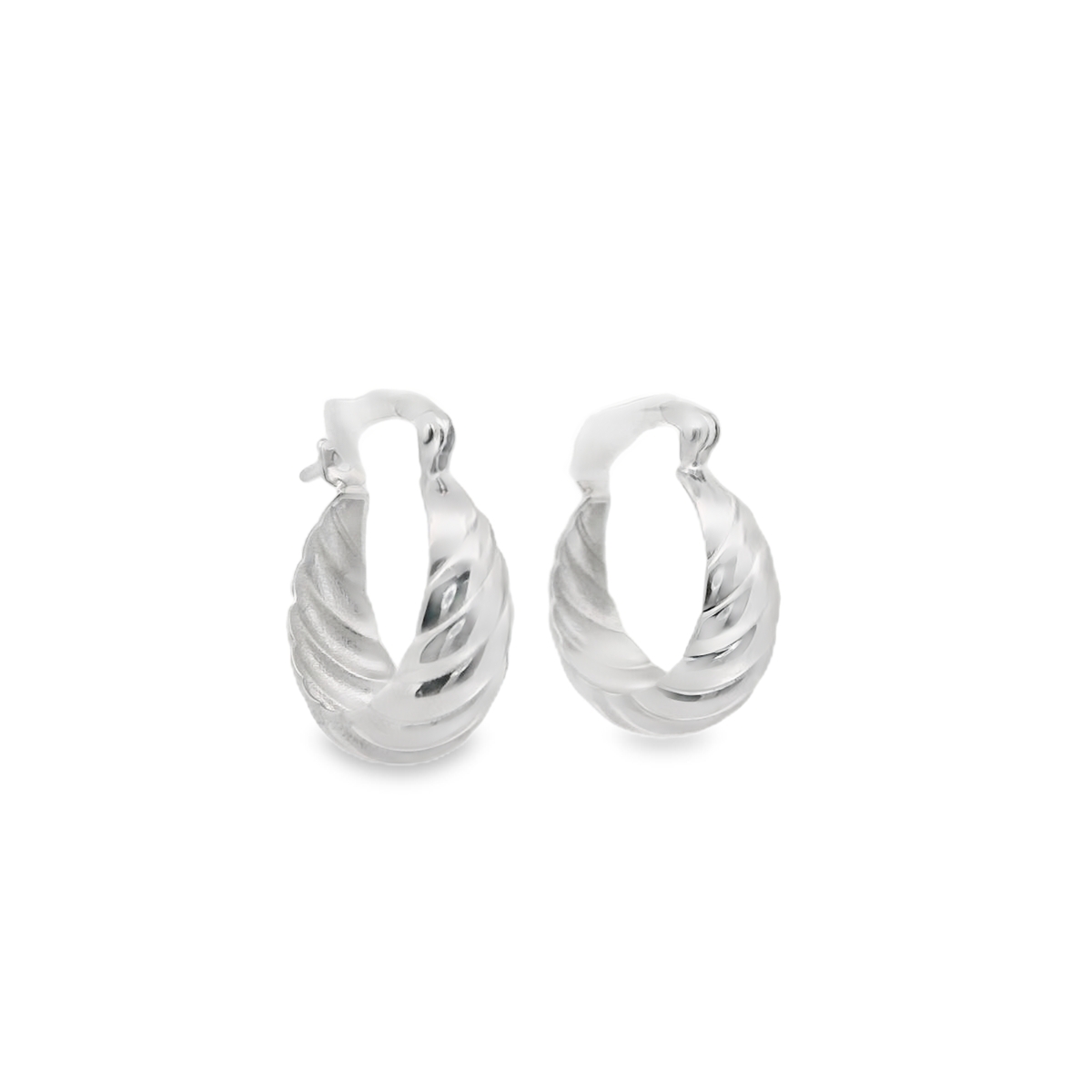 White Gold Croissant Earring