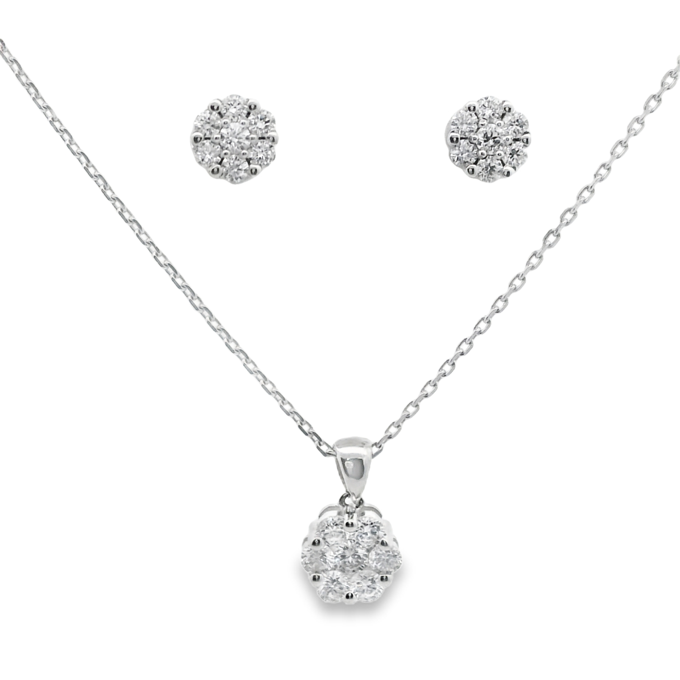 Flower Illusion Diamond Jewelry Set