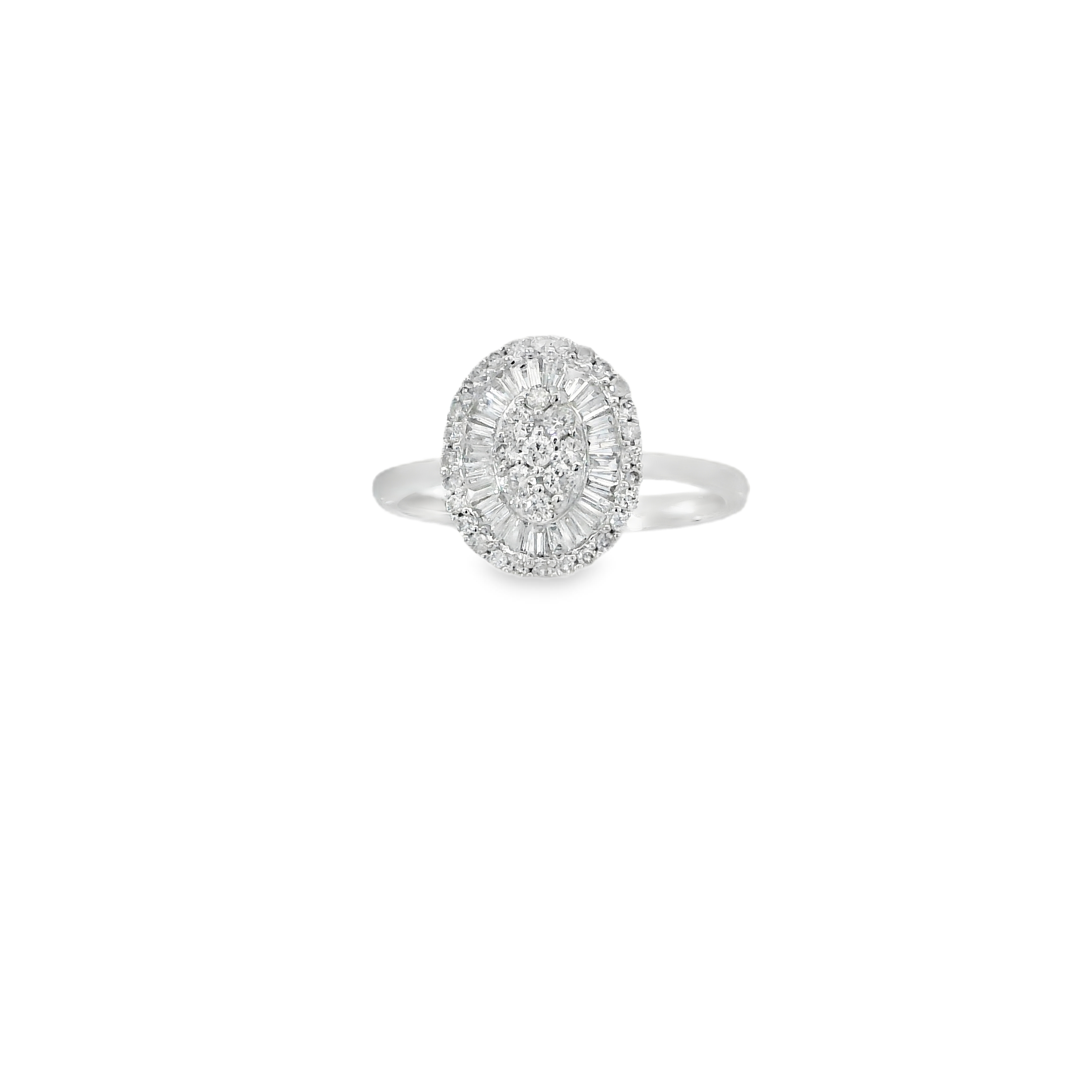 Oval Diamond engagement Ring ( Round & Baguette)