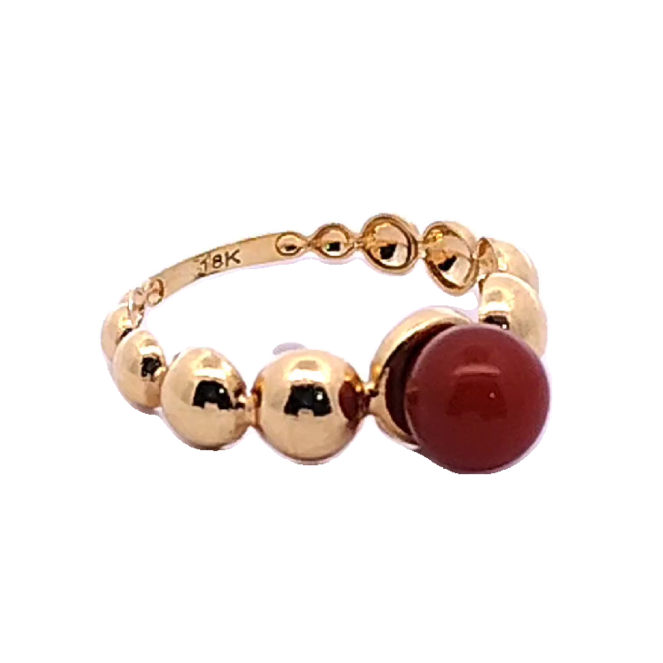 Bubble Ring with Red Center Stone