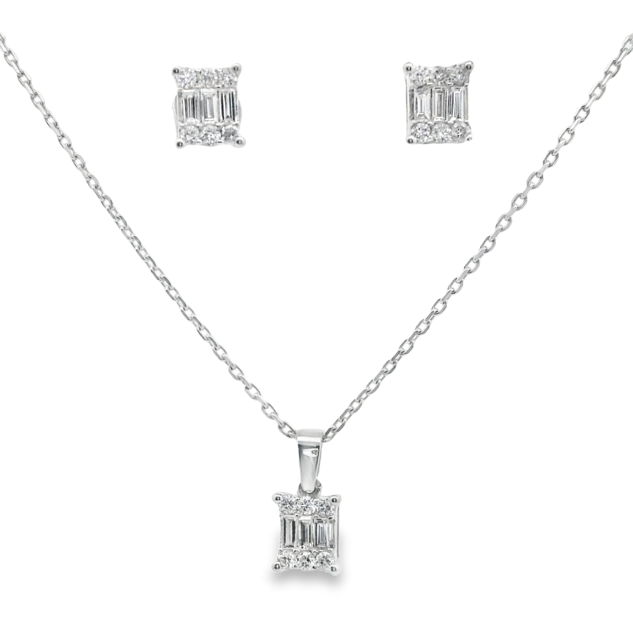 Baguette Diamond Jewelry Set WG