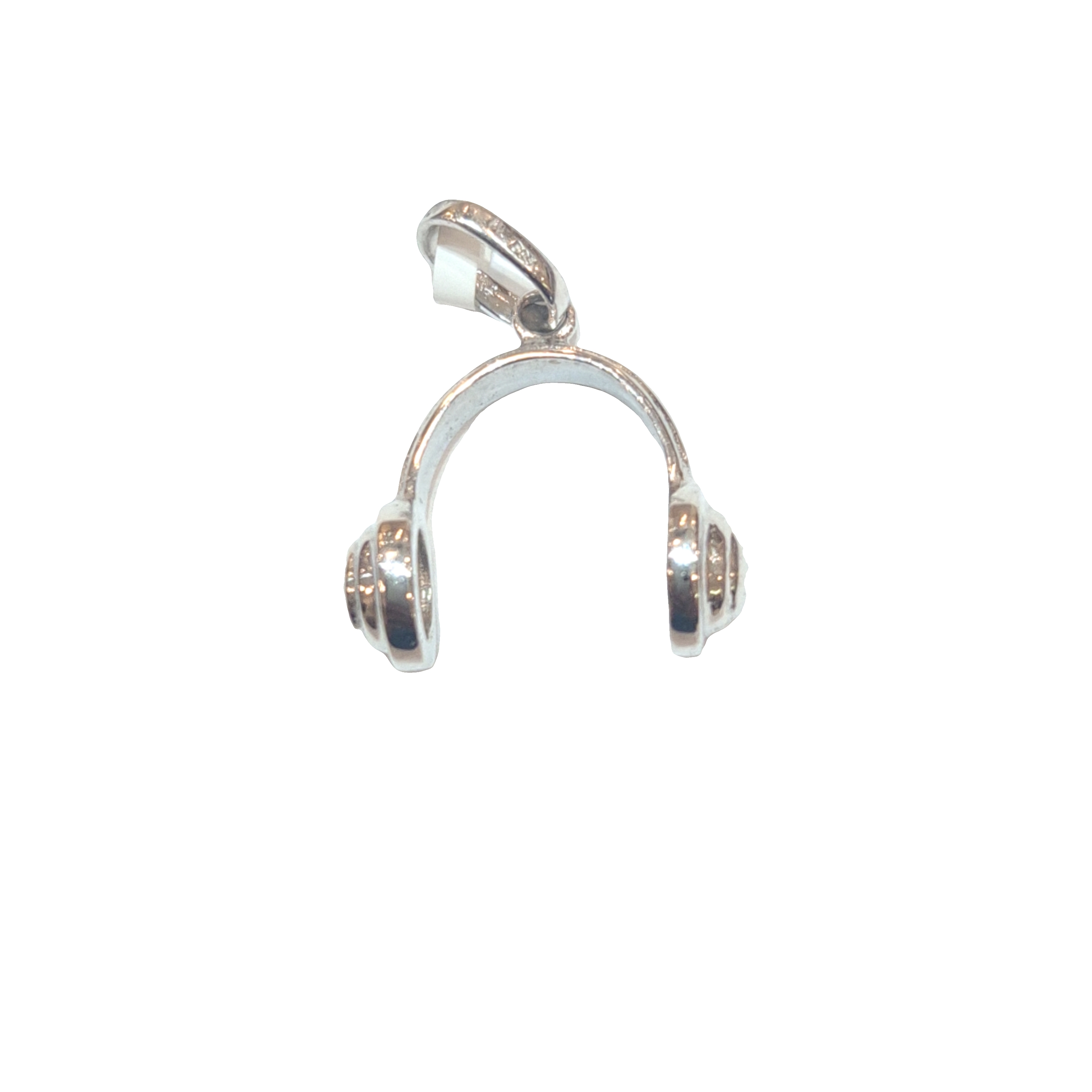 White Gold Headphone Pendant