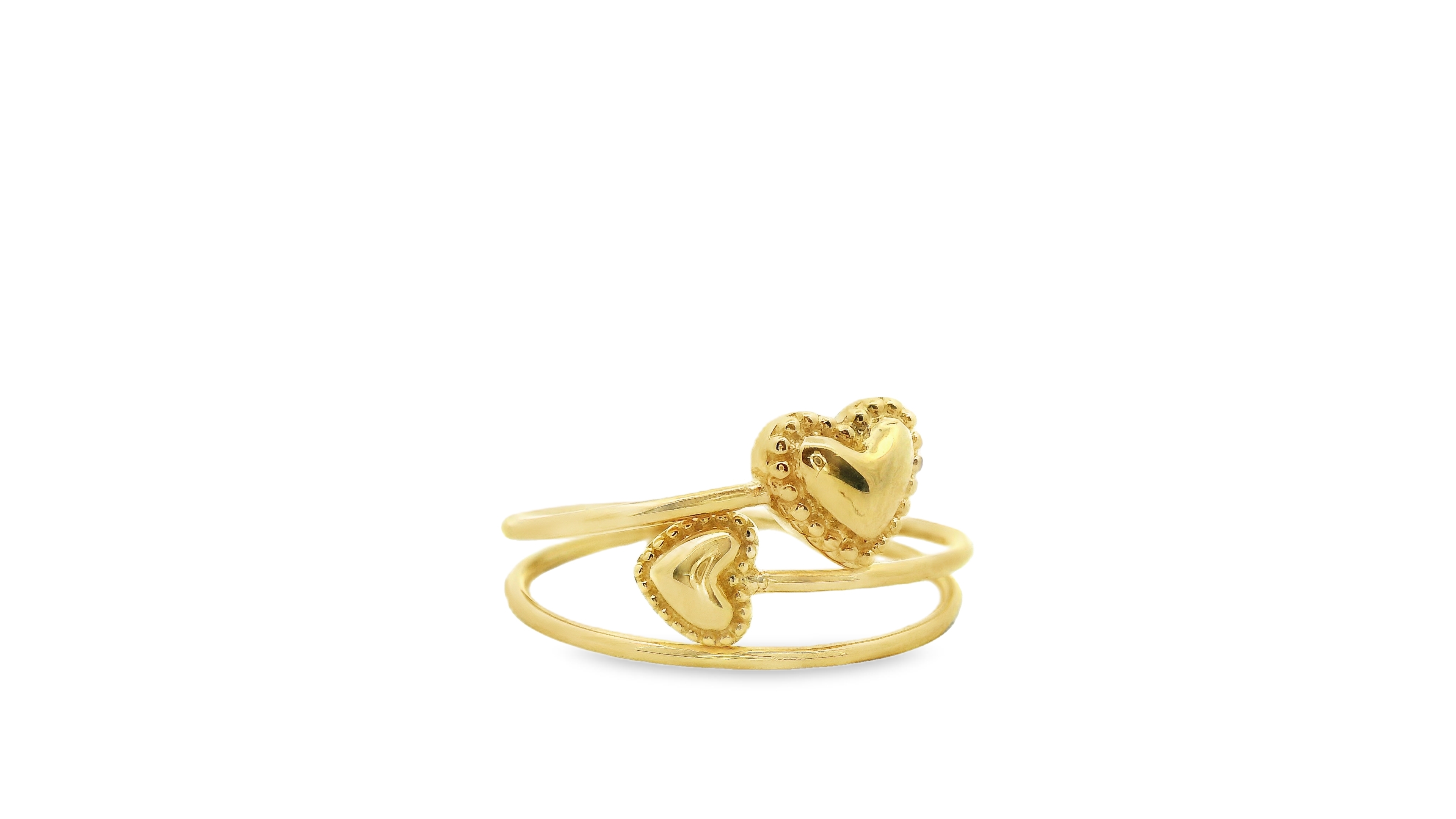 Open Design Yellow Gold Heart Band Ring