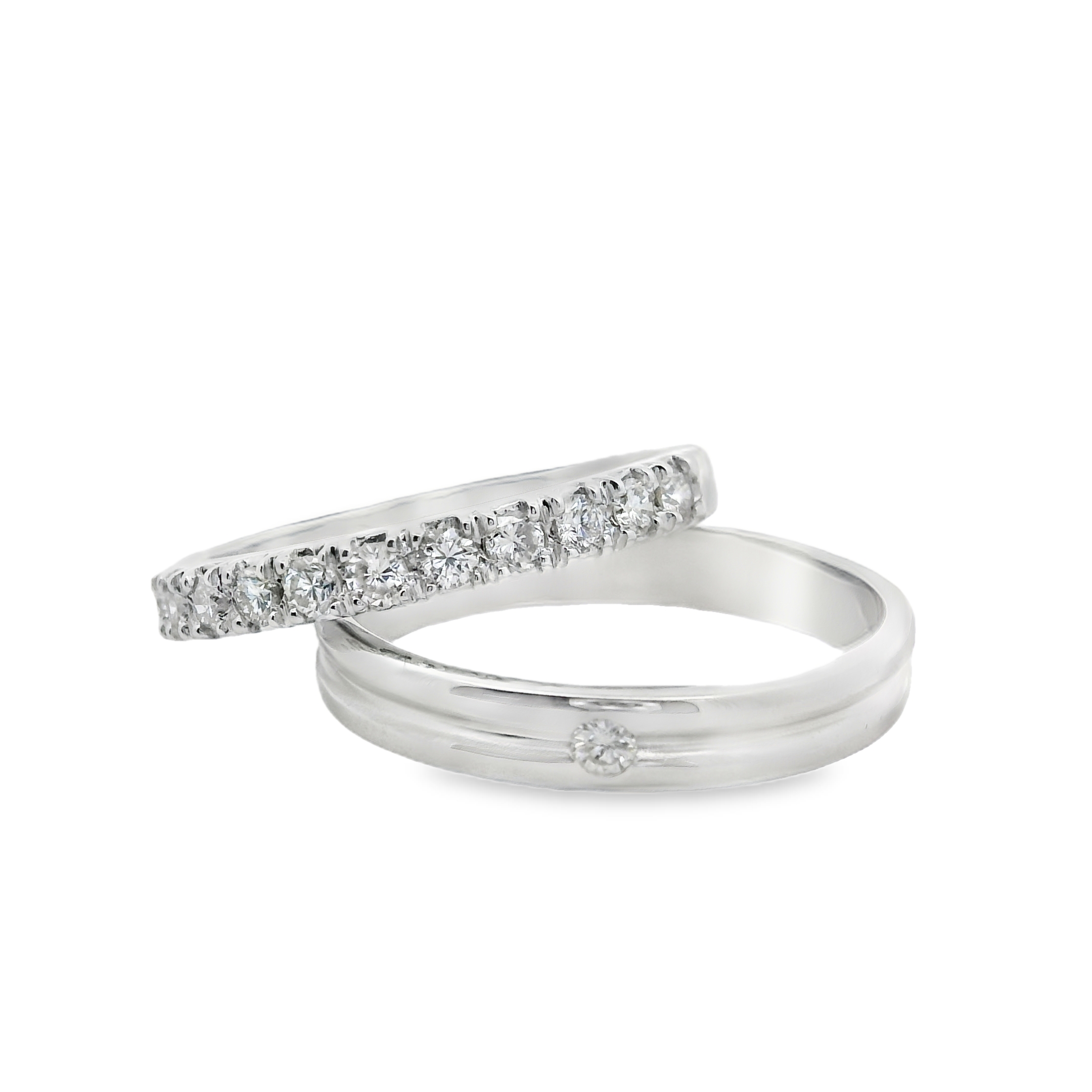 Mia Classic White Gold Wedding Ring Set